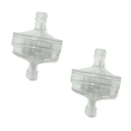 2 Pc Clear Disc In-Line Gas Fuel Filter 3/16" 5mm - 1/4" 6mm Motorcycle Scooter