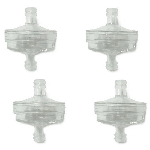 4 Pc Clear Disc In-Line Gas Fuel Filter 1/4" 6mm - 5/16" 8mm Motorcycle Scooter