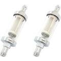 2 Pack Universal Clear Glass Fuel Filters - 3/8" 10mm Gas Petrol Screen