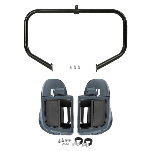 Lower Vented Fairings Highway Engine Guard Fit For Harley Cvo Street Glide 14-23