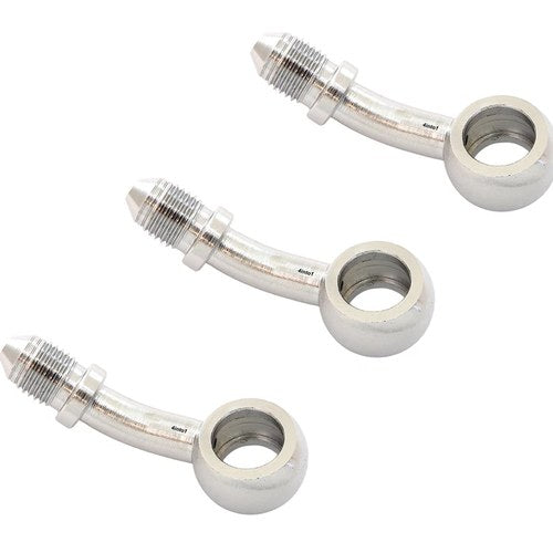 3 pack 35 Degree Chrome AN3 Banjo Brake Line Fitting Size #3 Fits 10mm 3/8" bolt