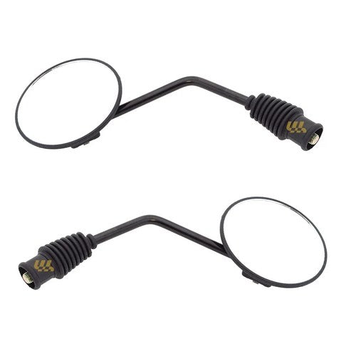 2 Pack Universal Black Emgo Enduro Left & Right Round Folding Mirrors 10mm