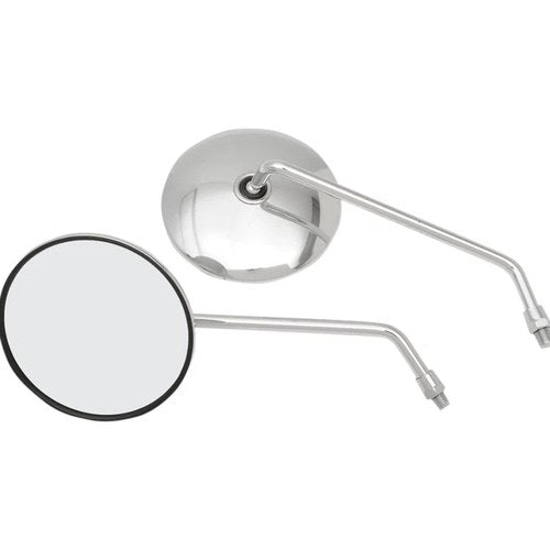 Classic 8" Chrome Mirror Set Yamaha DT100 DT250 RD200 RD250 RD350 RD400 XT500