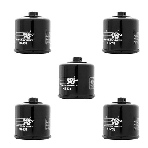 5 Pack K&N Spin-On Oil Filters Suzuki GSX600 SV650 DL1000 GSX1000 SV1000 GSX1300