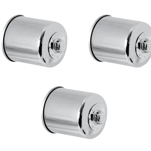 3 Pack K&N Performance Chrome Oil Filters Spin-On KN-303C Honda Kawasaki Yamaha