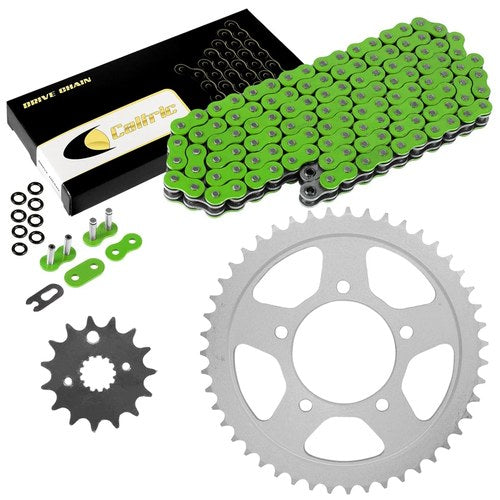 Green O-Ring Drive Chain & Sprockets Kit for Suzuki GSX750F Katana 750 1989-97