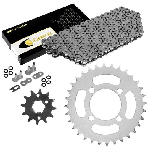 O-Ring Drive Chain & Sprockets Kit for Yamaha Grizzly 125 YFM125G 04-2012 Steel