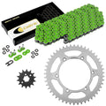 Green O-Ring Drive Chain & Sprockets Kit for Kawasaki KX125 1994 1995 2000-2002