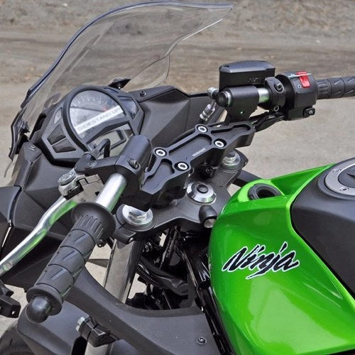 Kawasaki 2006-11 Ninja 650R 2.5" Inch Rise Woodcraft Clipon Adapter Plate + Bars