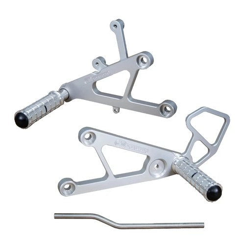 Yamaha 2003-05 YZF-R6 Woodcraft Racing Rearsets / Footpegs - Standard Kit Silver