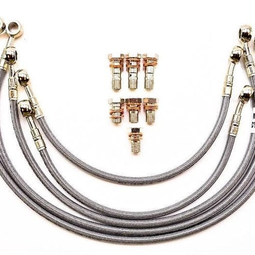 Yamaha 1985-1989 RZ 500 Antidive Gbrakes Stainless Steel Front Brake Line Kit