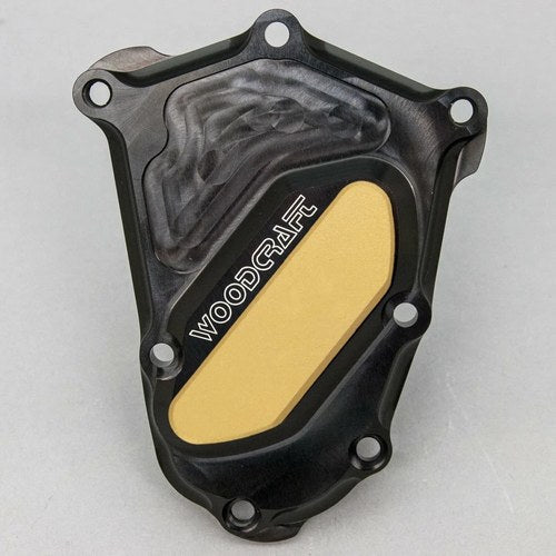BMW 2014-2020 S1000R Woodcraft Right Side Crankshaft Engine Cover - Gold Plate