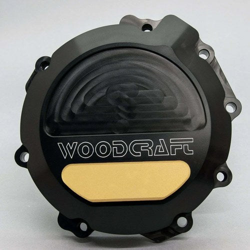 Kawasaki 2011-25 ZX10R Woodcraft Left Side Engine Stator Cover - Gold Skid Pad