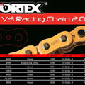 Vortex SX3 520 X-Ring Roller Chain Tensile Strength 8,500 CC Max 750 - Gold 124