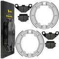 Front Brake Pads and Rear Brake Shoes For Kawasaki KLF300B Bayou 300 1988-2004