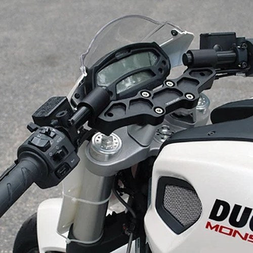 Ducati Monster 696 / 796 / 1100 Monster Woodcraft 1" Clipon Adapter Plate Kit