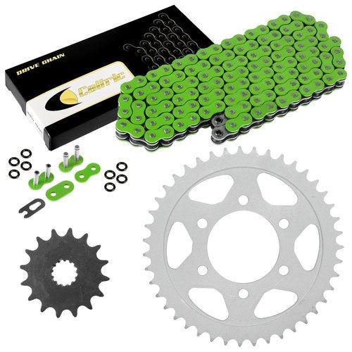 Green O-Ring Drive Chain & Sprockets Kit for Kawasaki ZX-7R Ninja ZX750P 96-03