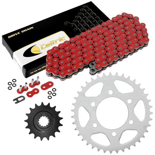 Caltric Red O-Ring Drive Chain and Sprockets Kit for Kawasaki ZX1000 Ninja ZX10R