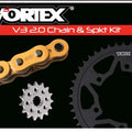 Honda 2004-2005 CBR1000RR Vortex 520 Chain & Sprocket Kit -1 Front 15-41 Gold