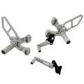Ducati 2007-2011 848 / 1098 / 1198 Woodcraft Silver Rearsets - Complete Kit