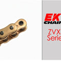 EK ZVX3-520 Motorcycle Chain 120 Links Tensile Strength 9400 lbs Gold