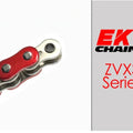 EK ZVX3-520 Motorcycle Chain 120 Links Tensile Strength 9400 lbs Metallic Red