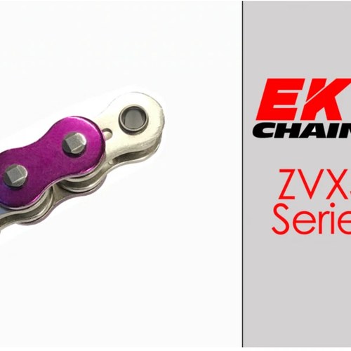 EK ZVX3-520 Motorcycle Chain 120 Links Tensile Strength 9400 lbs Metallic Purple