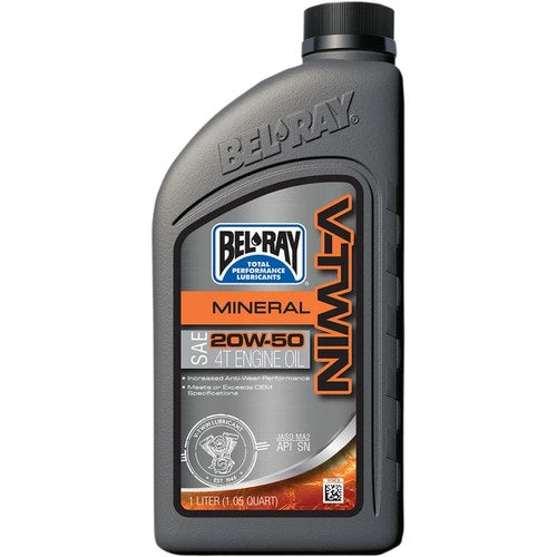 Bel-Ray V-Twin Mineral Engine/Motor Oil | 20W-50 | 1 Liter | 96905-BT1