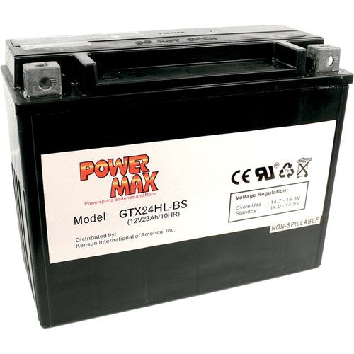 Power Max 12V Maintenance-Free Battery (Cross Ref GTX24HL-BS) GTX24HL-BS