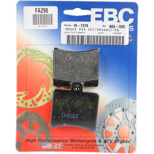 Ebc Organic OE Quality Replacement Brake Pads / One Pair (FA298)