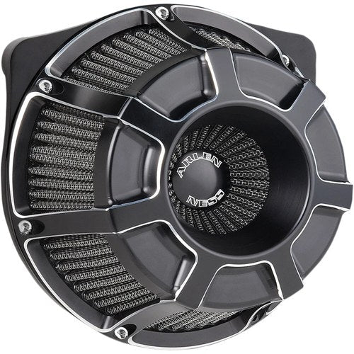 Arlen Ness - 18-937 - Inverted Series Air Cleaner Kit, Bevelled - Black