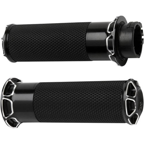 Arlen Ness - 07-329 - Fusion Series Grips, Beveled - Black