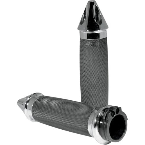 Avon Superbike Custom Contour Grips 7/8" for Street Motorcycles (SPIKE Chrome)