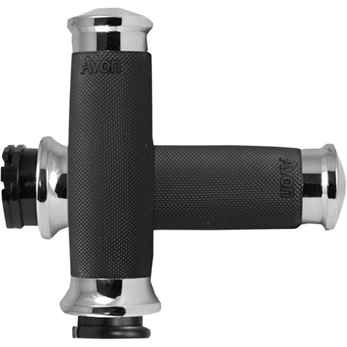 Avon Custom Contour Grips for H-D Motorcycles w/Cable Throttle (Chrome)