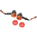 Drag Specialties Mini Deuce Stud-Mount Marker Lights (Gloss Black/White Bulb)