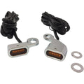 Drag Specialties LED Handlebar Marker Lights (Chrome w/ Amber Lens)