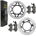 Front Rear Brake Disc Rotor W/ Pad For Kawasaki 41080-0113-11H 41080-0114-11H