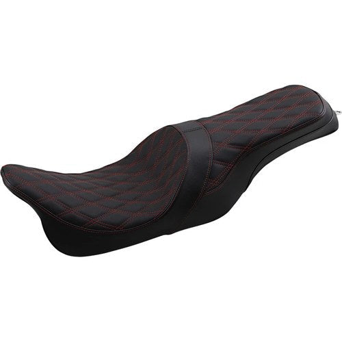 Drag Specialties Forward Predator 2-Up Seat - Diamond (Black/Red) 0801-1267
