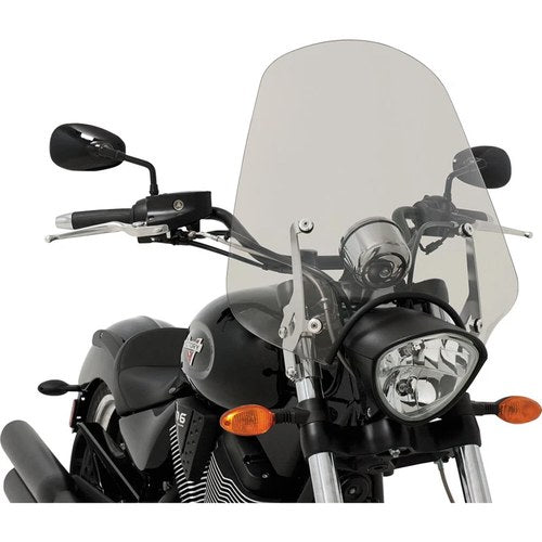 Memphis Shades Big Shot Windshield - 9" Headlight Cut out (Solar/Gray) MEP5729