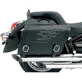 Saddlemen Highwayman Tattoo Saddlebags Flame (Black/Silver) Jumbo | X021-05-0423