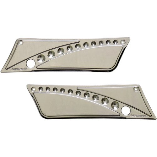 Accutronix Saddlebag Latch Covers - Drilled (Chrome) Pair | BL9313-DC