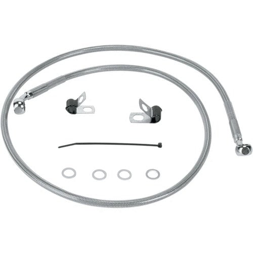 Drag Specialties Front Brake Line - Clear-Coated Stainless Steel | 660310