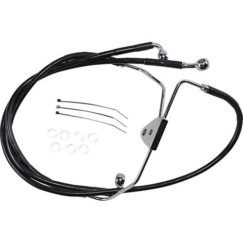 Drag Specialties +8" Brake Line - Front - Black Vinyl - 08-13FLT | 620085-8BLK