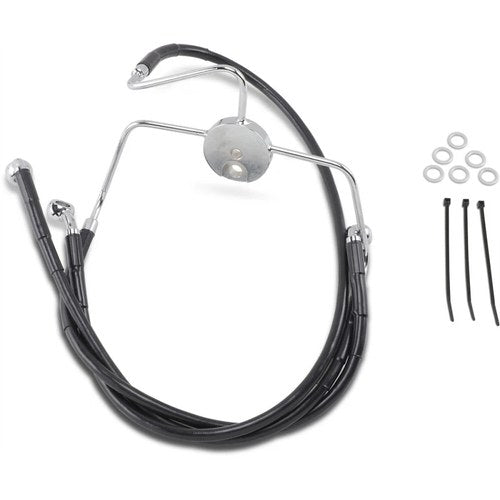 Drag Specialties +2" Brake Line - Front - Black Vinyl - FLHR94-07 | 644410-2BLK