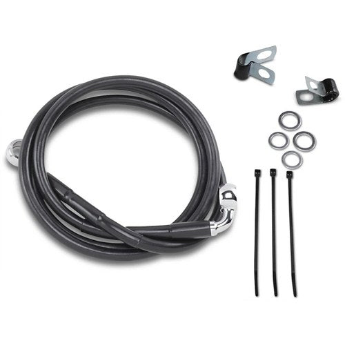 Drag Specialties +6" Brake Line - Front - Black Vinyl - 95-99FXD | 640113-6BLK