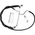 Drag Specialties +6" Brake Line - Front - Black Vinyl - 14-16FLHT | 614085-6BLK