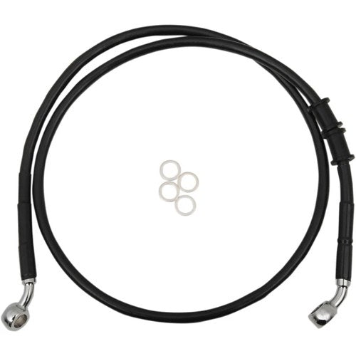 Drag Specialties Extended Length Front Brake Line - XL - Black +4" | 614772-4BLK