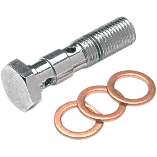 Goodridge Banjo Bolt - 3/8"-24 - Double - Chrome | P773-03LCH