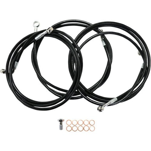 LA Choppers Brake Lines - Black - 15-17 14+FL ABS | LA-8052B16B