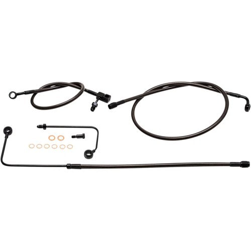 LA Choppers Midnight Braided Brake Line Kit - Softail ABS | LA-8151B13M